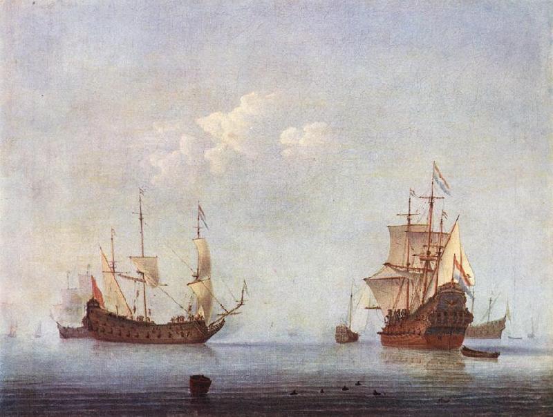 VELDE, Willem van de, the Younger Marine Landscape wer oil painting image